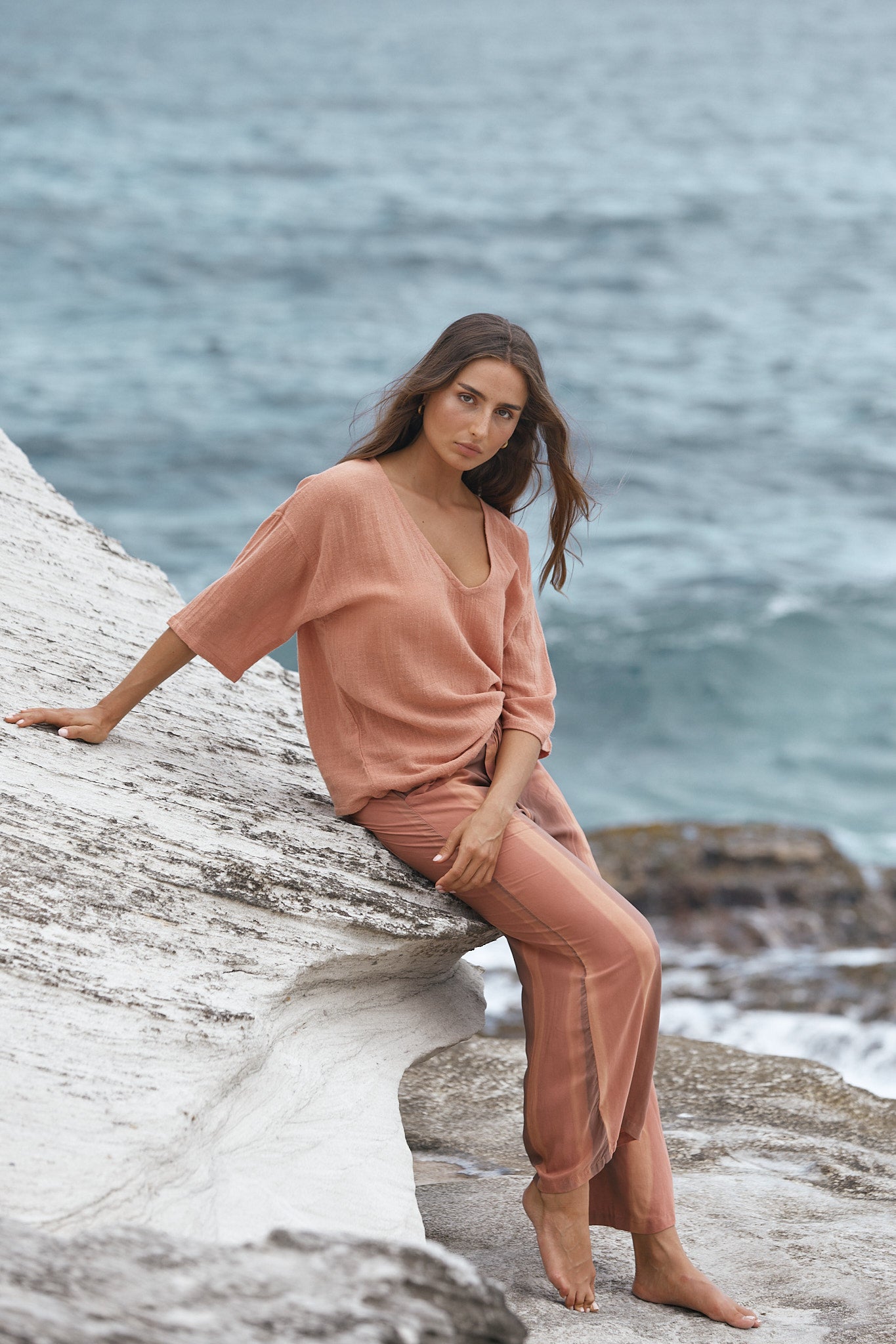 Carbon: Raime V Neck Top