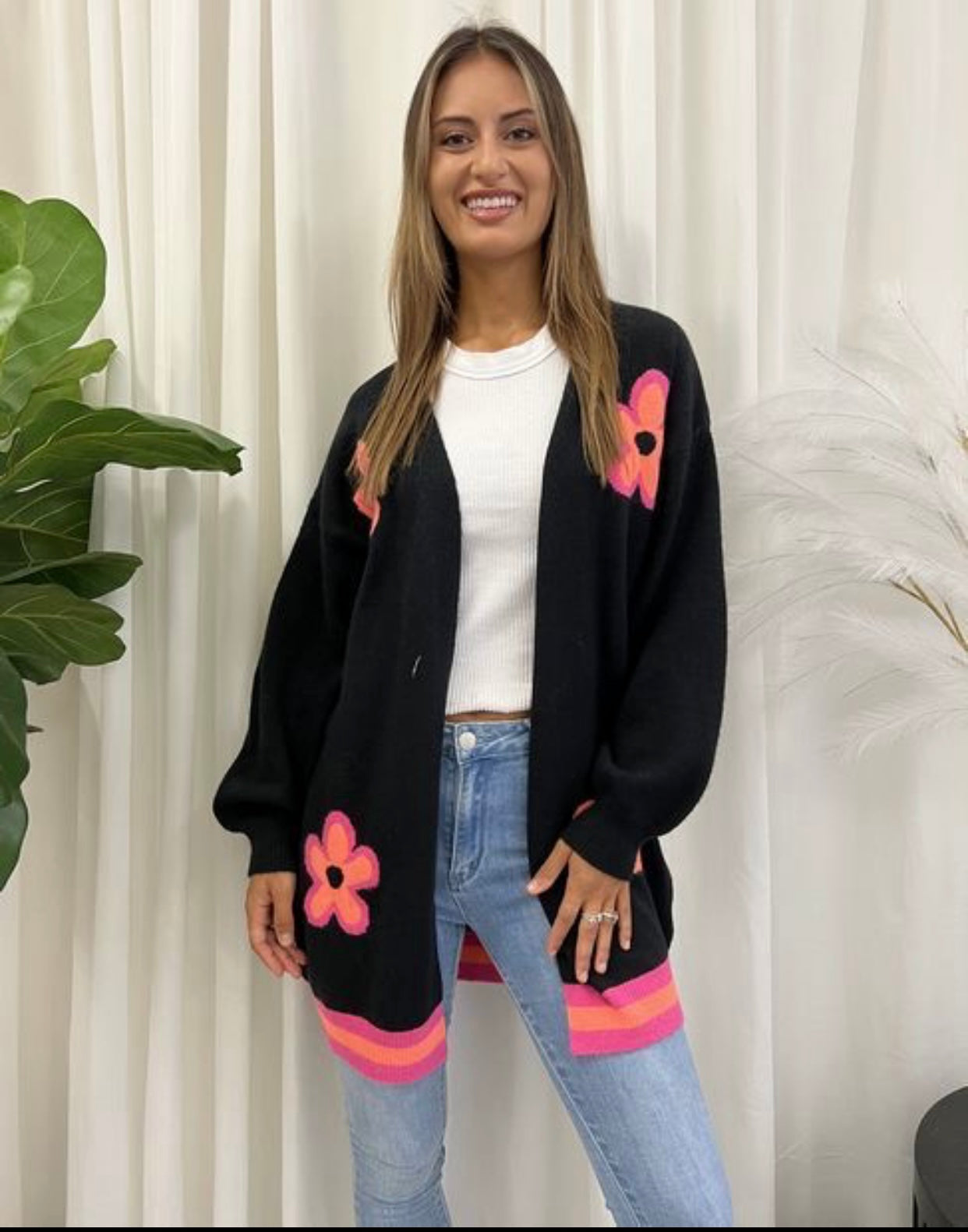 Miracle Long Flower Cardigan