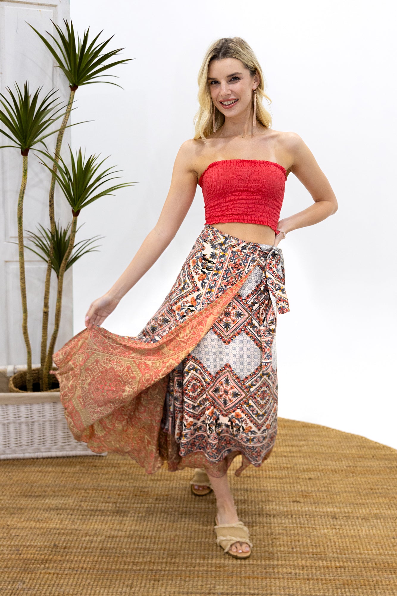 Cienna: Silk blend Maxi Wrap Skirt