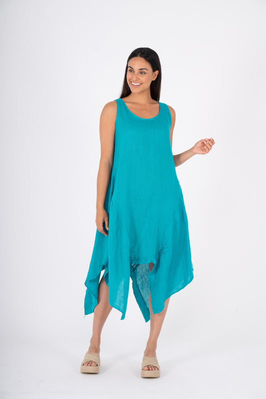 M Made in Italy:  Linen asymmetrical dress