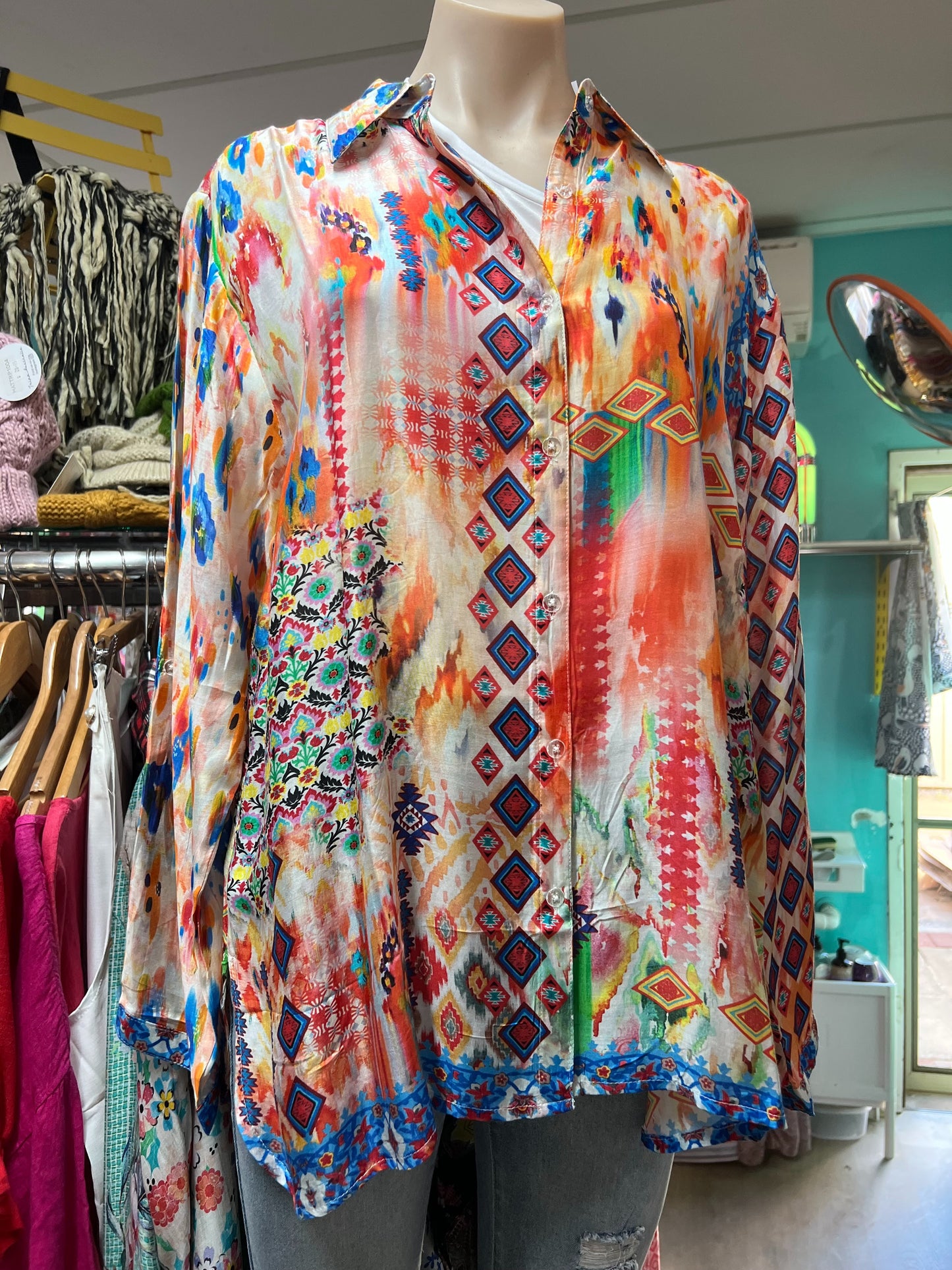 Cienna: Silk Shirts with collar