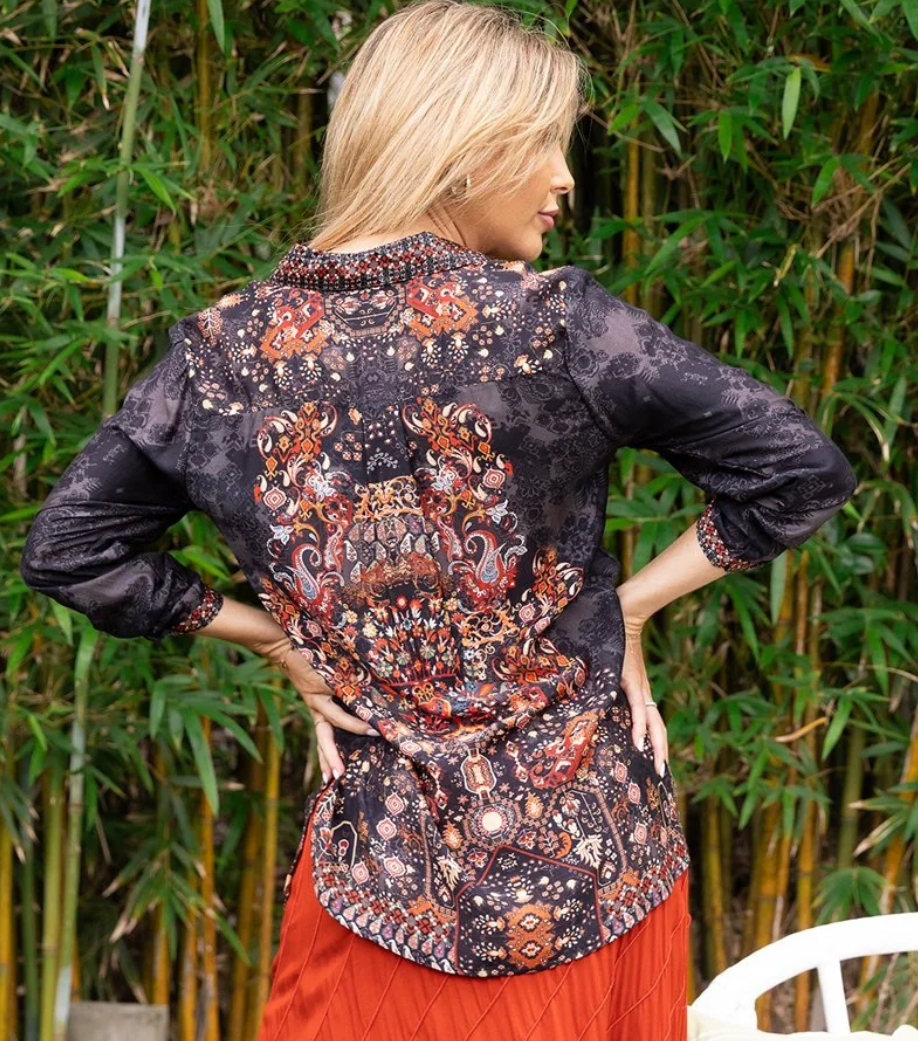 Cienna: Silk Amber Shirt