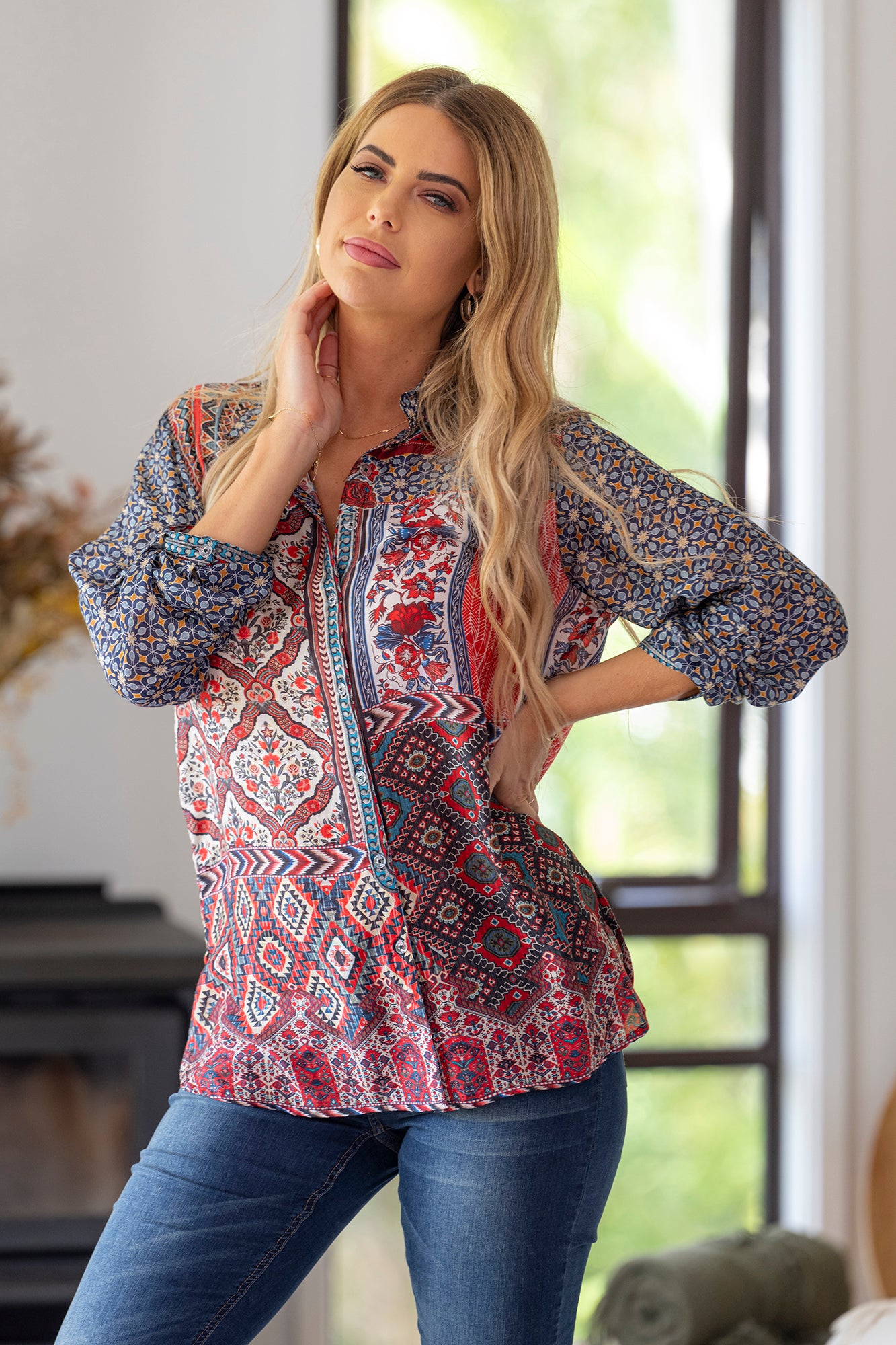 Cienna: Silk Shirts with collar