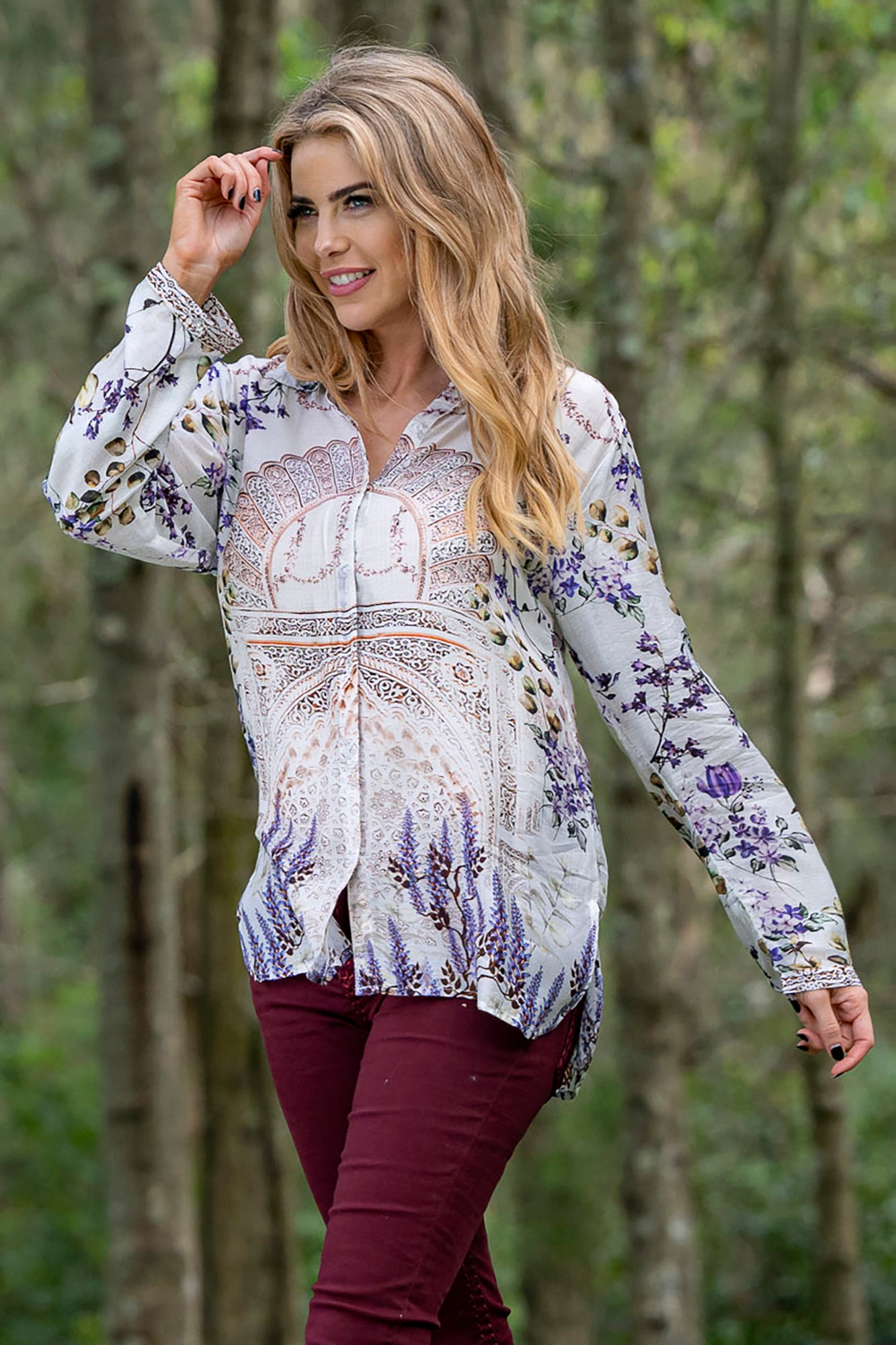 Cienna: Silk Shirts with collar