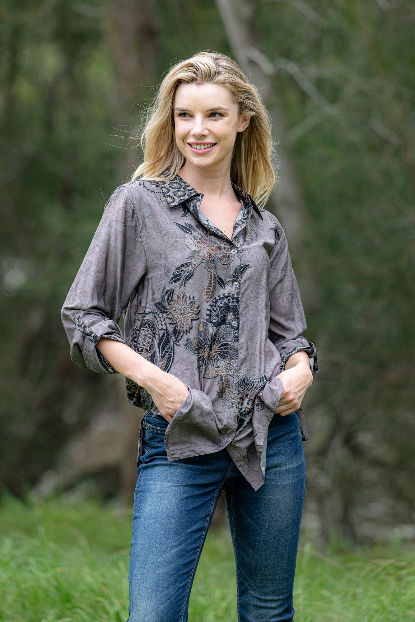 Cienna: Silk Shirts with collar